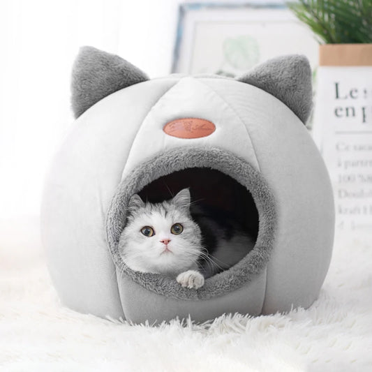 Novo conforto de sono profundo no inverno cama de gato iittle esteira cesta pequena casa de cachorro produtos animais de estimação tenda aconchegante caverna ninho interior cama gato