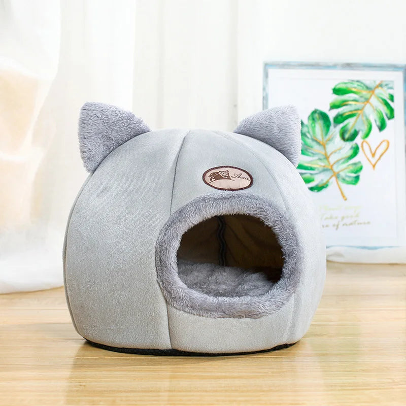 Novo conforto de sono profundo no inverno cama de gato iittle esteira cesta pequena casa de cachorro produtos animais de estimação tenda aconchegante caverna ninho interior cama gato