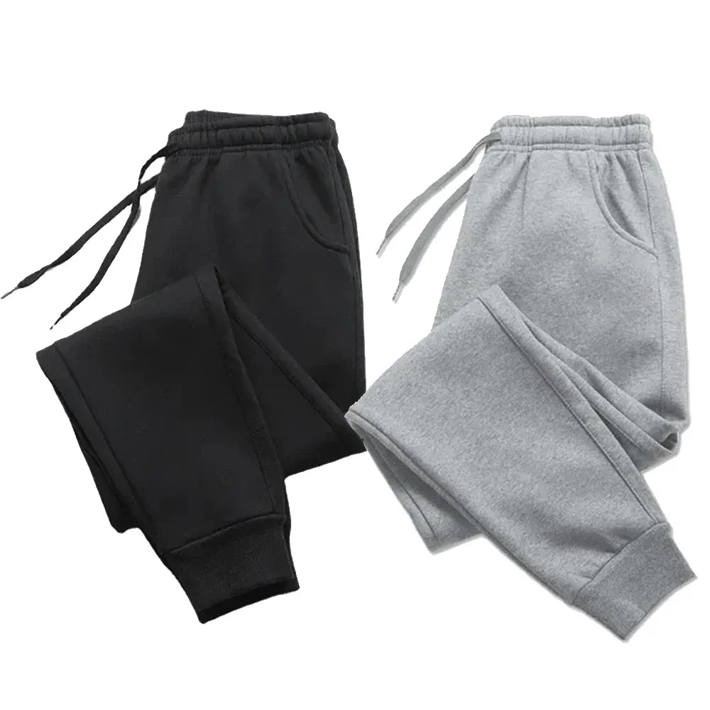 Calças casuais dos homens outono inverno velo sweatpants homens correndo jogger esportes ginásio moda cor sólida treino calças compridas