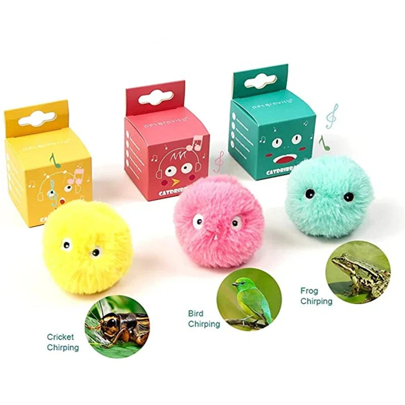 Brinquedos de gato inteligente pelúcia elétrica catnip brinquedo de treinamento gatinho toque soando produto para animais de estimação bola de brinquedo