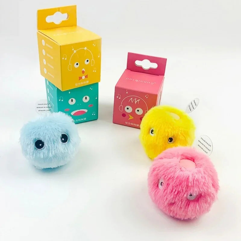 Brinquedos de gato inteligente pelúcia elétrica catnip brinquedo de treinamento gatinho toque soando produto para animais de estimação bola de brinquedo