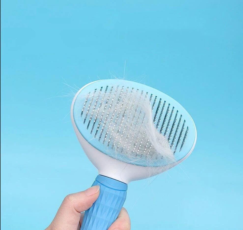 Escova de cabelo para cães e gatos, pente de aço inoxidável para limpeza e cuidados com cães longos, acessórios para limpeza de cães