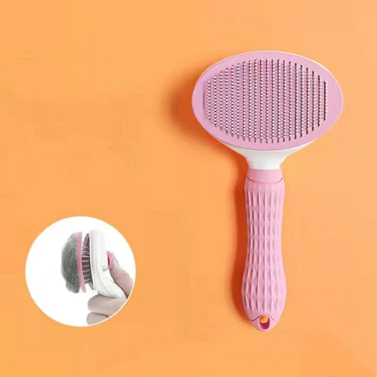 Escova de cabelo para cães e gatos, pente de aço inoxidável para limpeza e cuidados com cães longos, acessórios para limpeza de cães