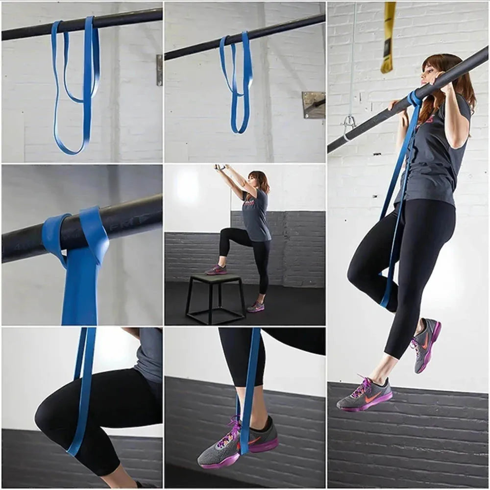 Banda de resistência resistente látex esportes elástico cinto puxar para cima faixas de assistência para pilates treino fitness forma corpo ginásio em casa